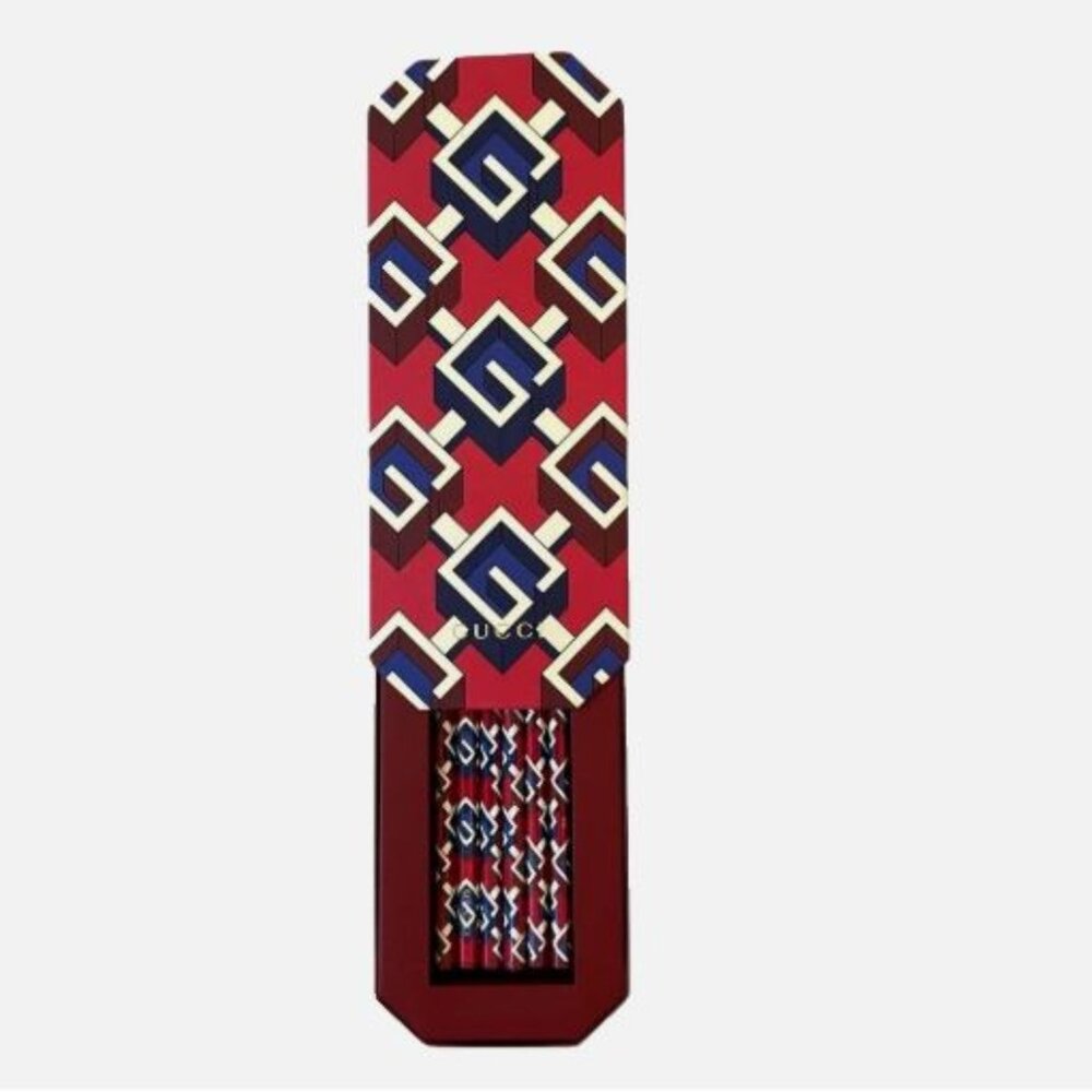 GUCCI Geometric G Printed Pencils Grafite 6 Pieces in a Gift Box $210 New